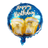 PartyCorp Happy Birthday Beer Mug Gold and Blue Balloon Bouquet, Birthday Decoration Set for Adults, DIY Pack of 6
